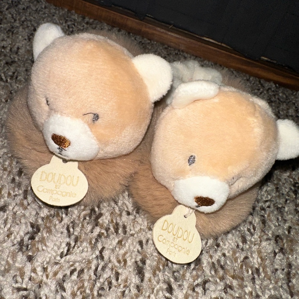 Teddy Bear Plush Baby Slippers Shoes